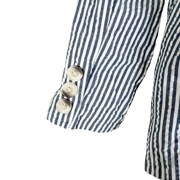 Janie and Jack Blazer Jacket Seersucker Size 2T Navy White - Picture 4 of 7